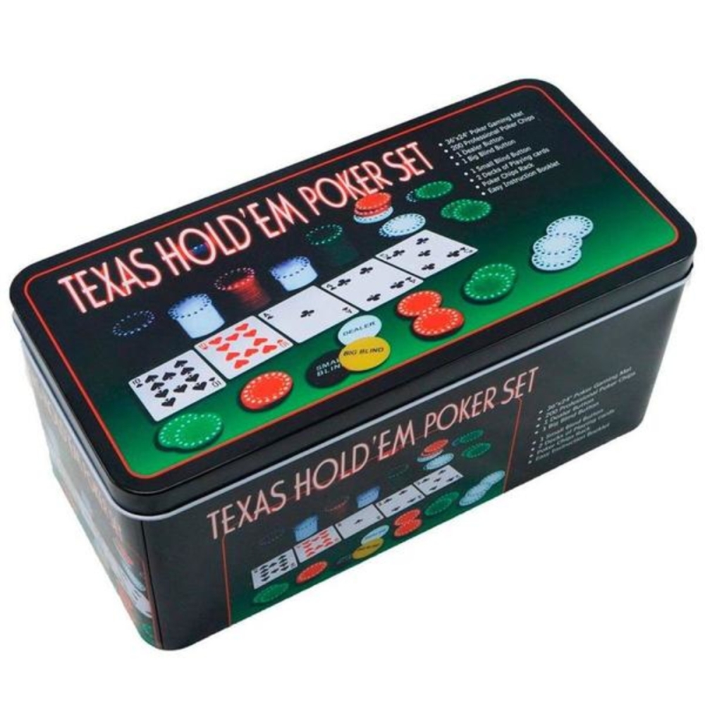 Jogo De Poker Texas Hold'em Poker Set Fichas Bralho E Toalha em