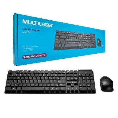 TECLADO E MOUSE MULTILASER SEM FIO 2.4GHZ FLUTUANTE